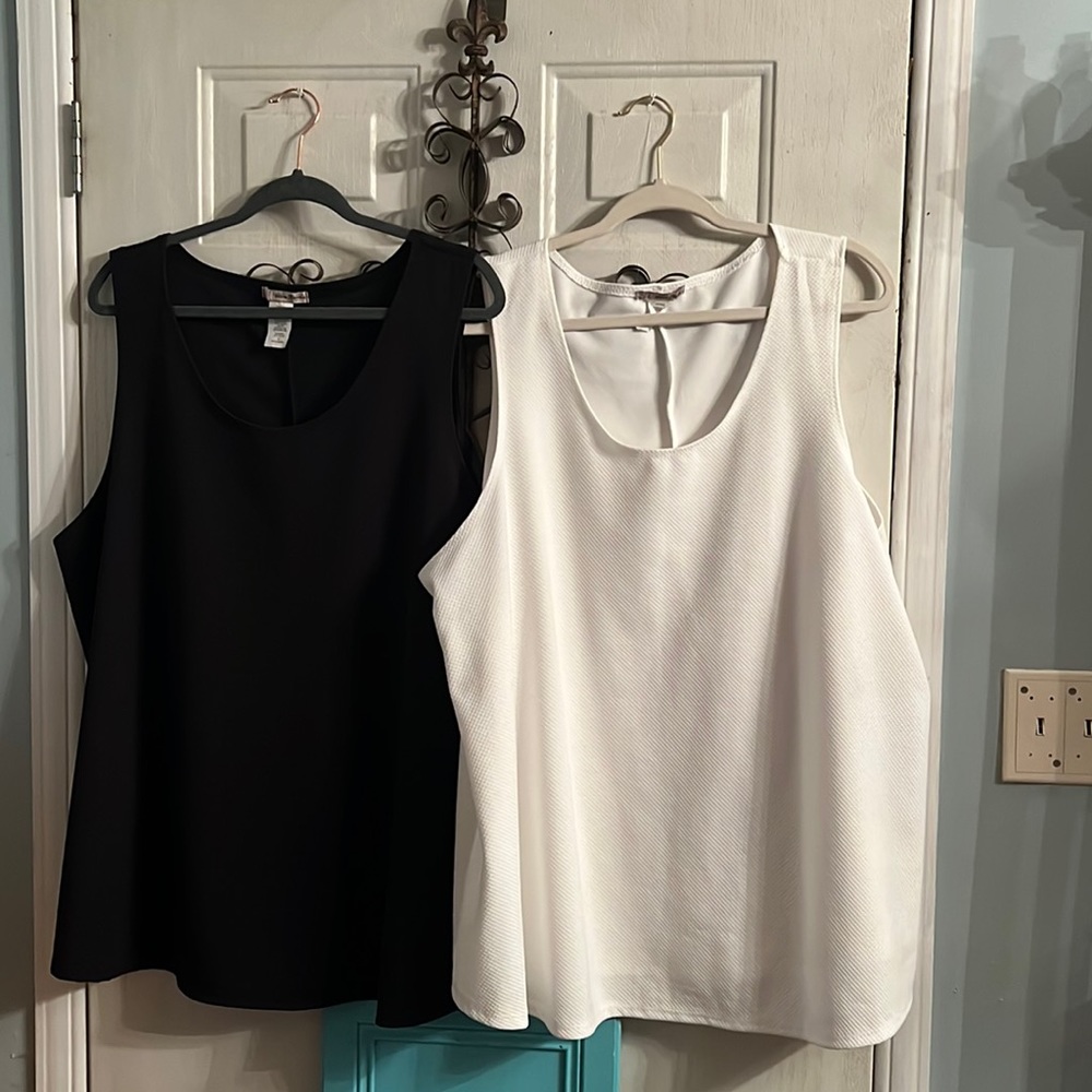 2 ultra teeze tank tops. Black and white